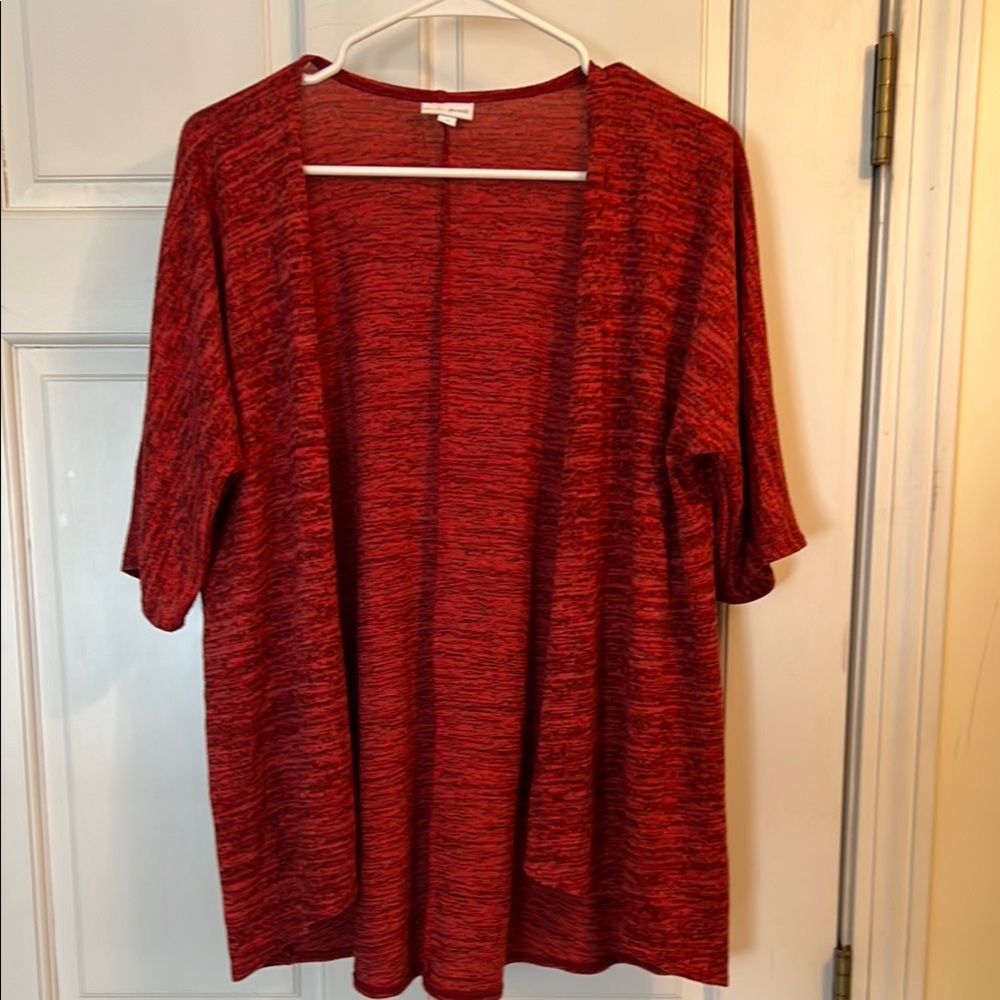 Red Open Front Cardigan